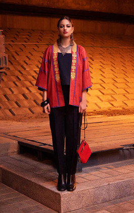 Red And Purple Women Dyed Coat Red And Purple Women Dyed Coat